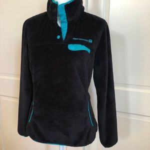 Free Country Black Pullover with Turquoise Trim